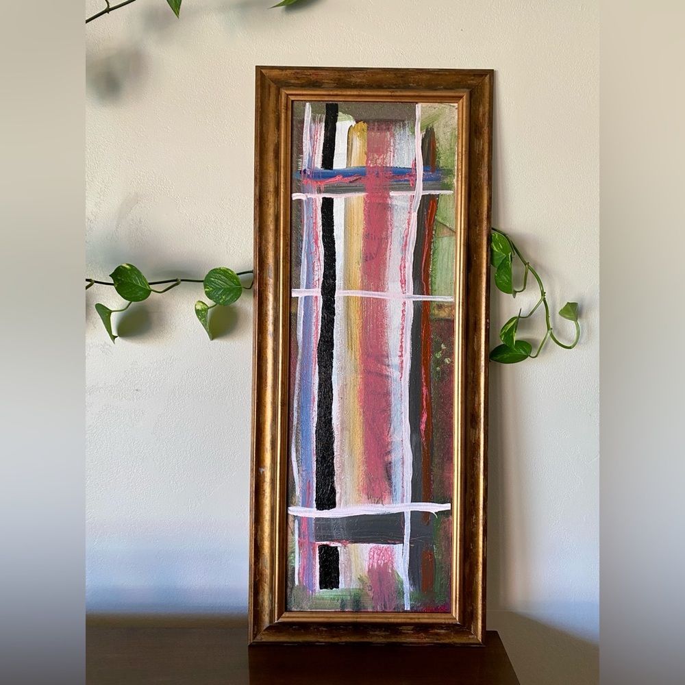 HANDMADE Original Abstract Modern Painting | 'stripes' by me on canvas